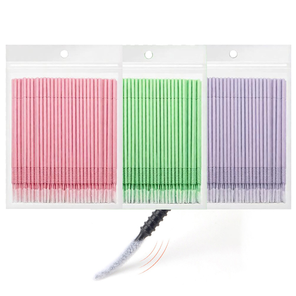 Eyelash Extension Cleaning - 500 Stück Wimpernverlängerungs-Reinigungstupfer mit Langer/Kurzer Spitze,