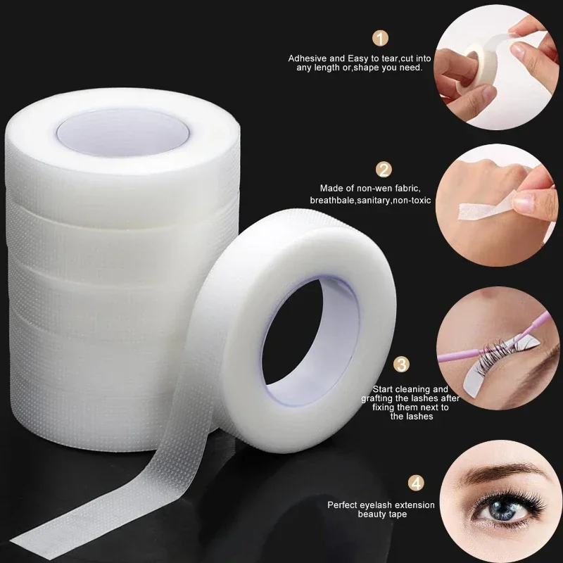 Eyelash Extension Salon - Transparentes, mikroporöses, atmungsaktives Wimpernband, 9 m,