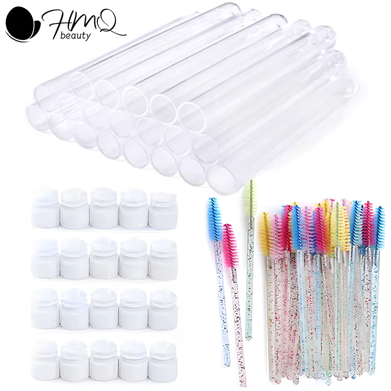 Micro Brush Applicator - Wimpernbürstenschlauch mit Augenbrauenpinseln, wiederverwendbare Mascara-Zauberstäbe, austauschbare
