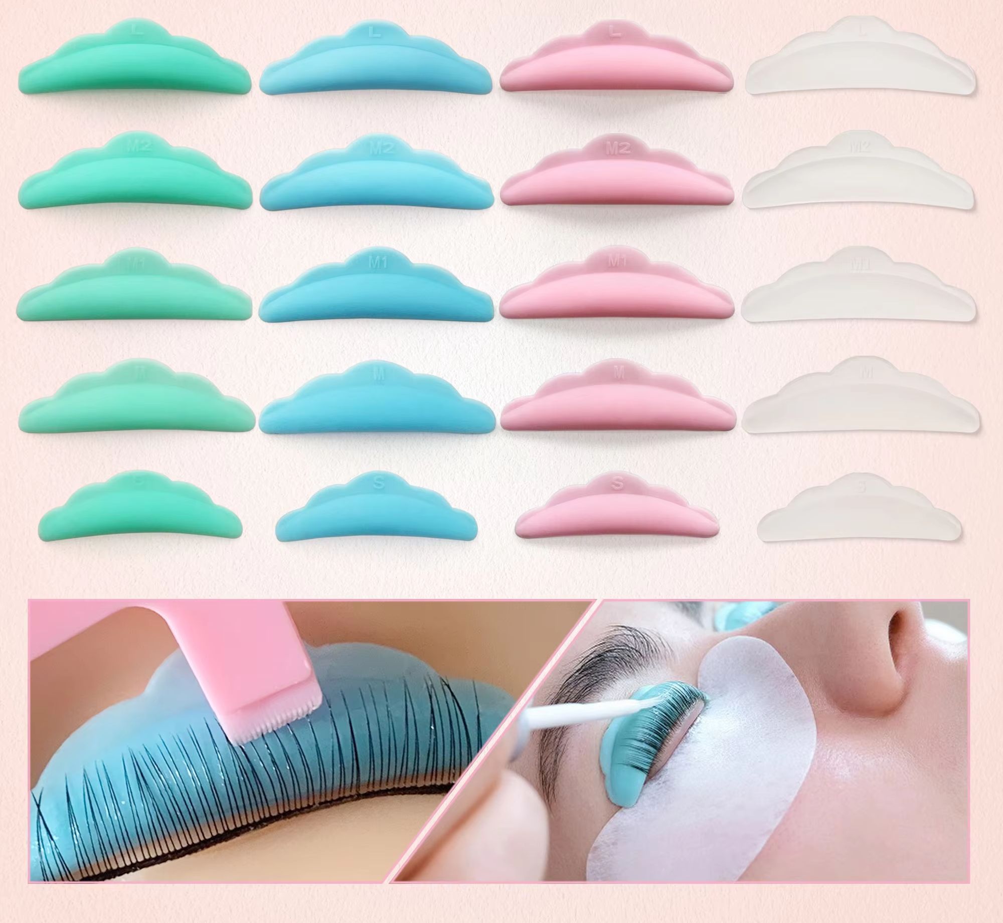 Eyelash Extension Vendor - 50Pairs Wimpern Lifting Kit Silikon Pad