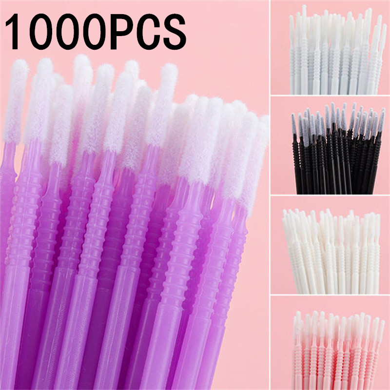 Eyelash Extension Cleaning - 100/200/1000 Stück Einweg-Wimpernverlängerungs-Reinigungsbürsten, Einzelne Wimpernentfernungs-Wattestäbchen, Mikrobürsten