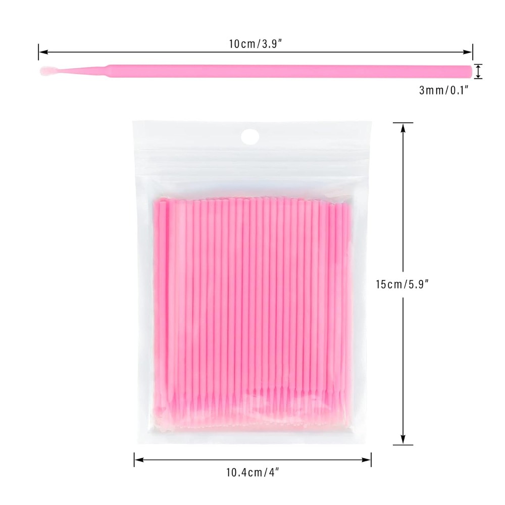 Micro Brush Applicator - 500 Stück Einweg-Mikro-Wattestäbchen, biegsam, für Wimpernverlängerung,
