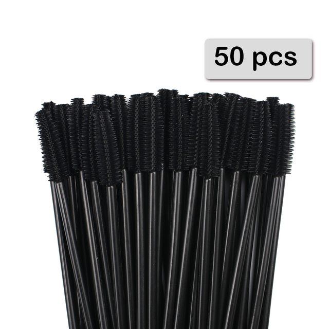 Micro Brush Applicator - 50 Stück Silikon-Mascara-Applikatoren, Einweg-Wimpernbürsten, Kamm, Schönheits-Make-up-Pinsel